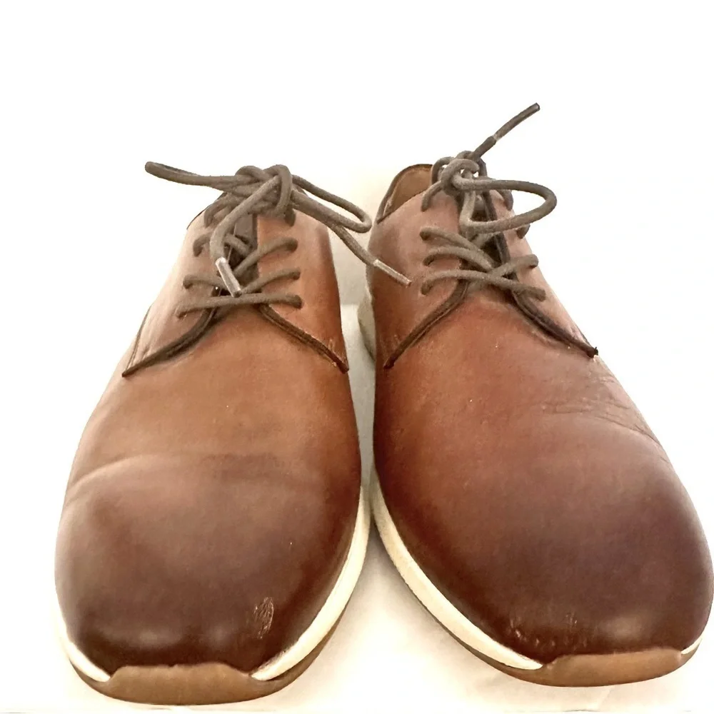 Vince Camuto Eadwine Lace Up Derby Sneakers Men’s Brown Leather Shoe Size 8.5